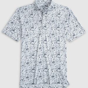 Johnnie-O Hoop There It Is Performance Jersey Polo NWT